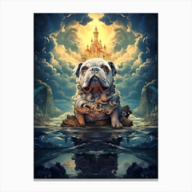 Bulldog In A Castle Canvas Print