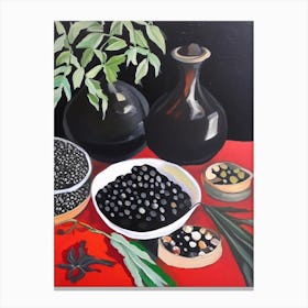 Black Pepper Spices And Herbs Oil Painting Canvas Print