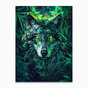 Wolf In The Jungle 3 Canvas Print
