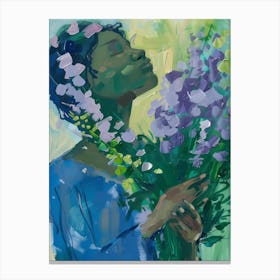 Woman With Flowers Canvas Print