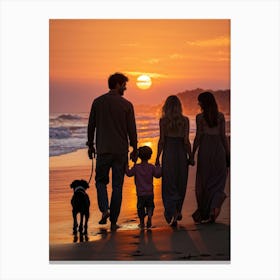 A Jubilant Family Of Four A Pair Of Young And Old Alongside A Couple Of Dogs Who Belong To Them S (3) Canvas Print