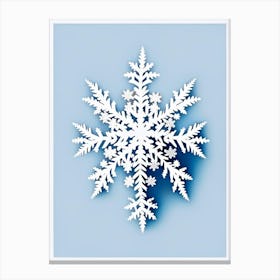Fernlike Stellar Dendrites, Snowflakes, Retro Minimal 2 Canvas Print