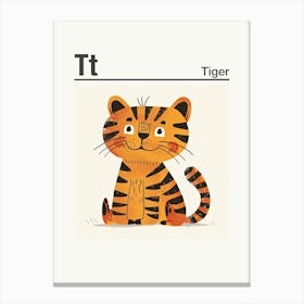 Animals Alphabet Tiger 3 Canvas Print