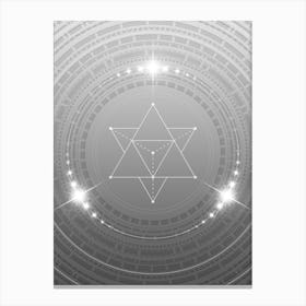 Geometric Glyph in White and Silver with Sparkle Array n.0261 Canvas Print