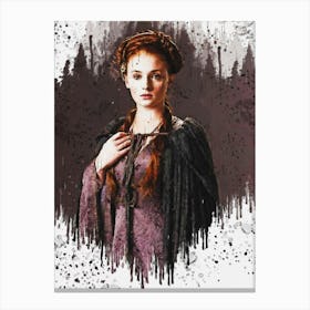 Sansa Stark Game Of Thrones Painting 2 Canvas Print