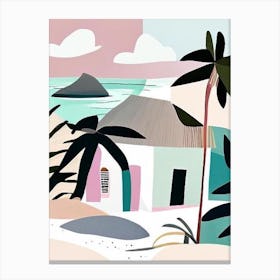 Andros Island Bahamas Muted Pastel Tropical Destination Canvas Print