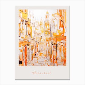 Marrakech Morocco 3 Orange Drawing Poster Canvas Print