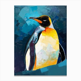 King Penguin Zavodovski Island Colour Block Painting 1 Canvas Print