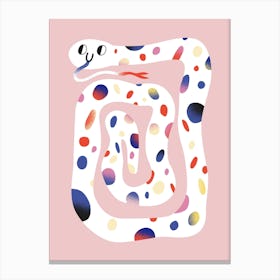 Happy Snake Pink Canvas Print