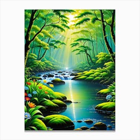 River In The Forest 6 Canvas Print