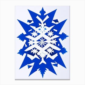 Individual, Snowflakes, Blue & White Illustration Canvas Print