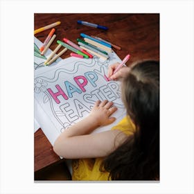 Happy Easter Coloring Canvas Print