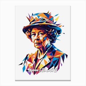 Queen Elizabeth II 03 Portrait WPAP Pop Art Canvas Print