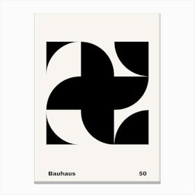 Geometric Bauhaus Poster B&W 50 Canvas Print