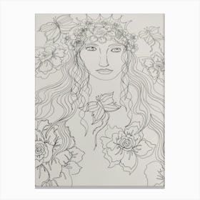 Pen drawing princess butterfly Canvas Print