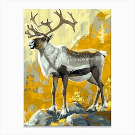 Caribou Precisionist Illustration 4 Canvas Print