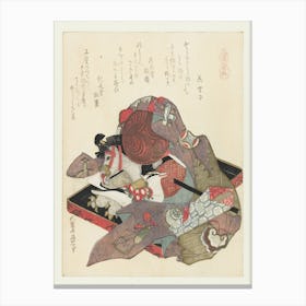A Comparisons Of Genroku Poems And Shells, Katsushika Hokusai Canvas Print