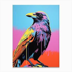 Andy Warhol Style Bird Crow 3 Canvas Print