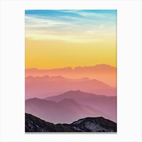 Sunrise Over Mountains Canvas Print