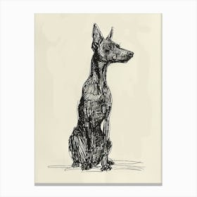 Manchester Terrier Dog Line Sketch 2 Canvas Print