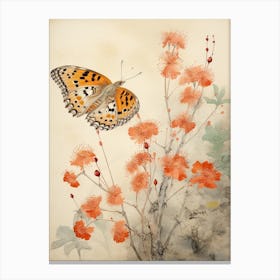 Warm Butterfly Japanese Style Painting 2 Canvas Print