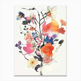 Coral Bells 2 Collage Flower Bouquet Canvas Print