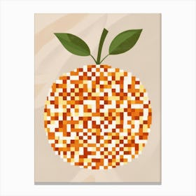 Orange Pixel Art 2 Canvas Print