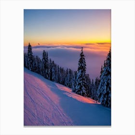 Trysil, Norway Sunrise Skiing Poster Canvas Print