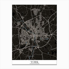 York Black Blue Canvas Print