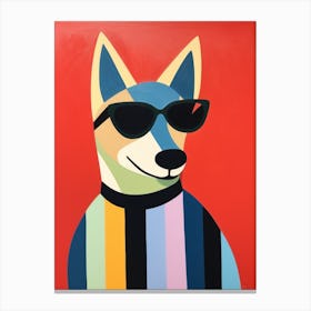 Little Dingo 1 Wearing Sunglasses Canvas Print