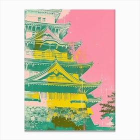 Himeji Japan Duotone Silkscreen 4 Canvas Print