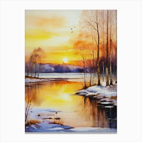 Winter Sunset 11 Canvas Print
