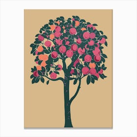 Plum Tree Colourful Illustration 1 Canvas Print