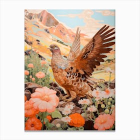 Grouse 1 Detailed Bird Painting Canvas Print