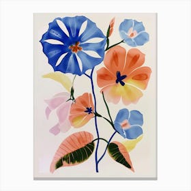 Painted Florals Morning Glory 7 Canvas Print