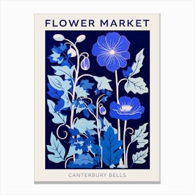 Blue Flower Market Poster Canterbury Bells 1 Canvas Print