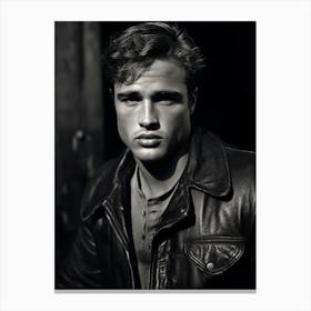 Black And White Photograph Marlon Brando 3 Canvas Print