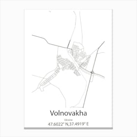 Volnovakha,Ukraine Minimalist Map Canvas Print