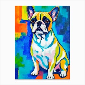 French Bulldog Fauvist Style dog Canvas Print