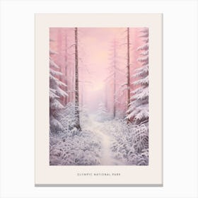 Dreamy Winter National Park Poster  Olympic National Park United States 3 Canvas Print