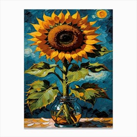 Sunflower Portrait - Inspired By Vincent Van Gogh Canvas Print