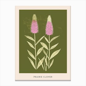 Pink & Green Prairie Clover 1 Flower Poster Canvas Print