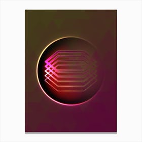 Geometric Neon Glyph on Jewel Tone Triangle Pattern 268 Canvas Print