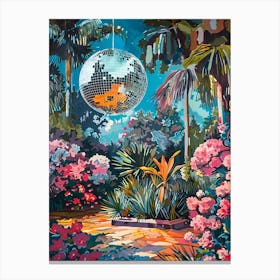 Disco Ball In The Garden Canvas Print