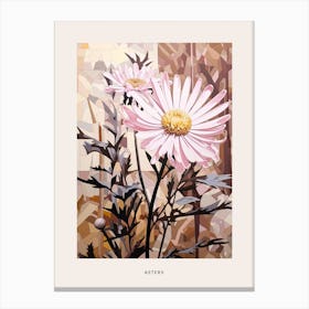 Flower Illustration Asters 4 Poster Canvas Print