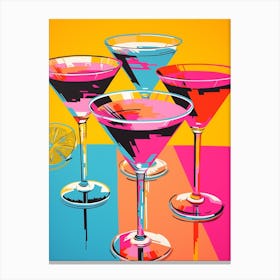 Martini Pop Art Inspired 4 Canvas Print