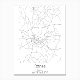 Ronse,Belgium Minimalist Map Canvas Print