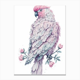 Pink Cockatoo Painting (2) Canvas Print