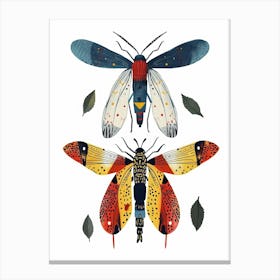 Colourful Insect Illustration Firefly 7 Canvas Print