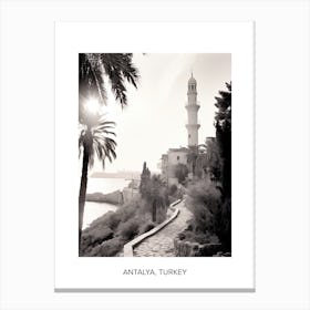 Poster Of Antalya, Turkey, Photography In Black And White 5 Canvas Print